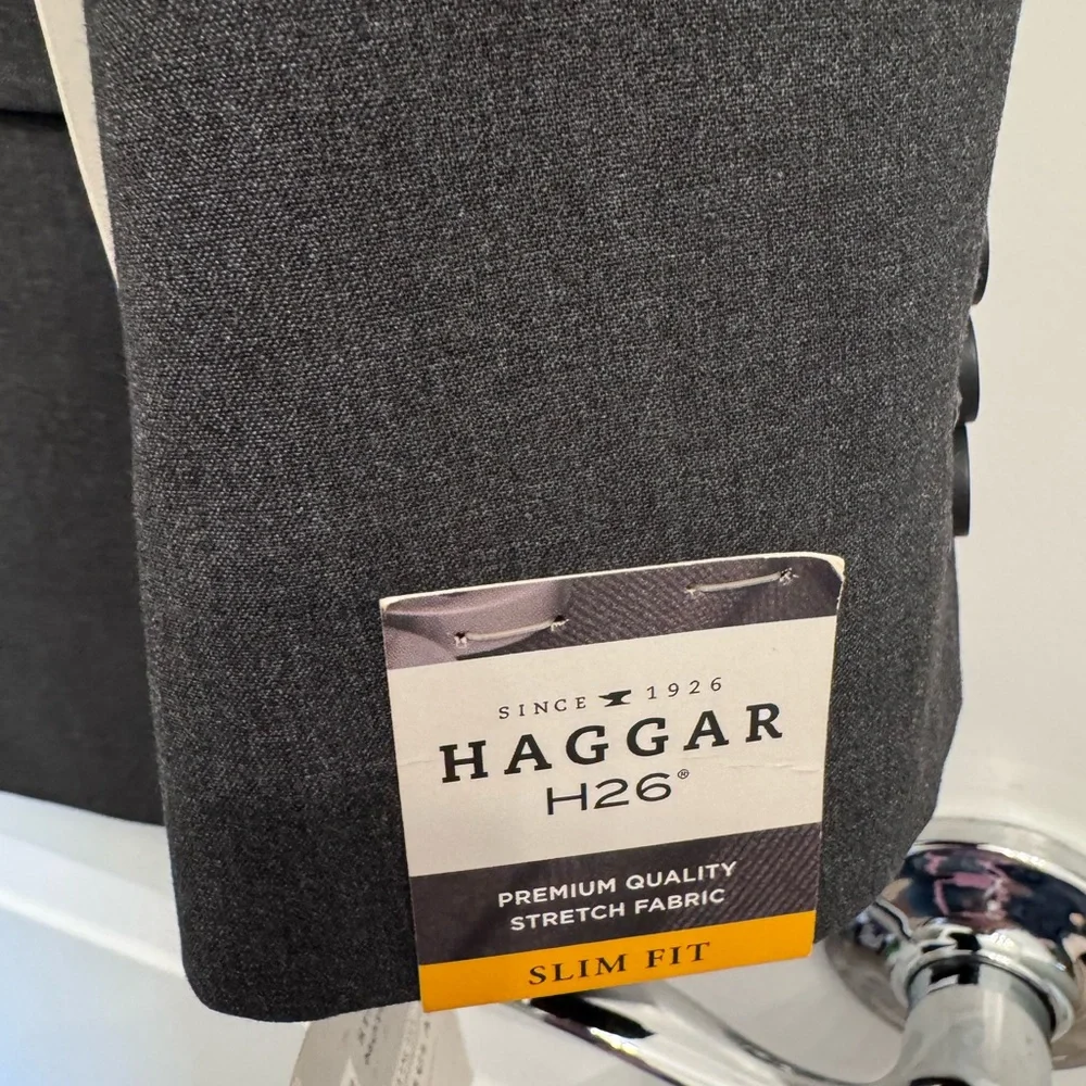 Haggar Dark Charcoal Gray Two-Button Suit Jacket